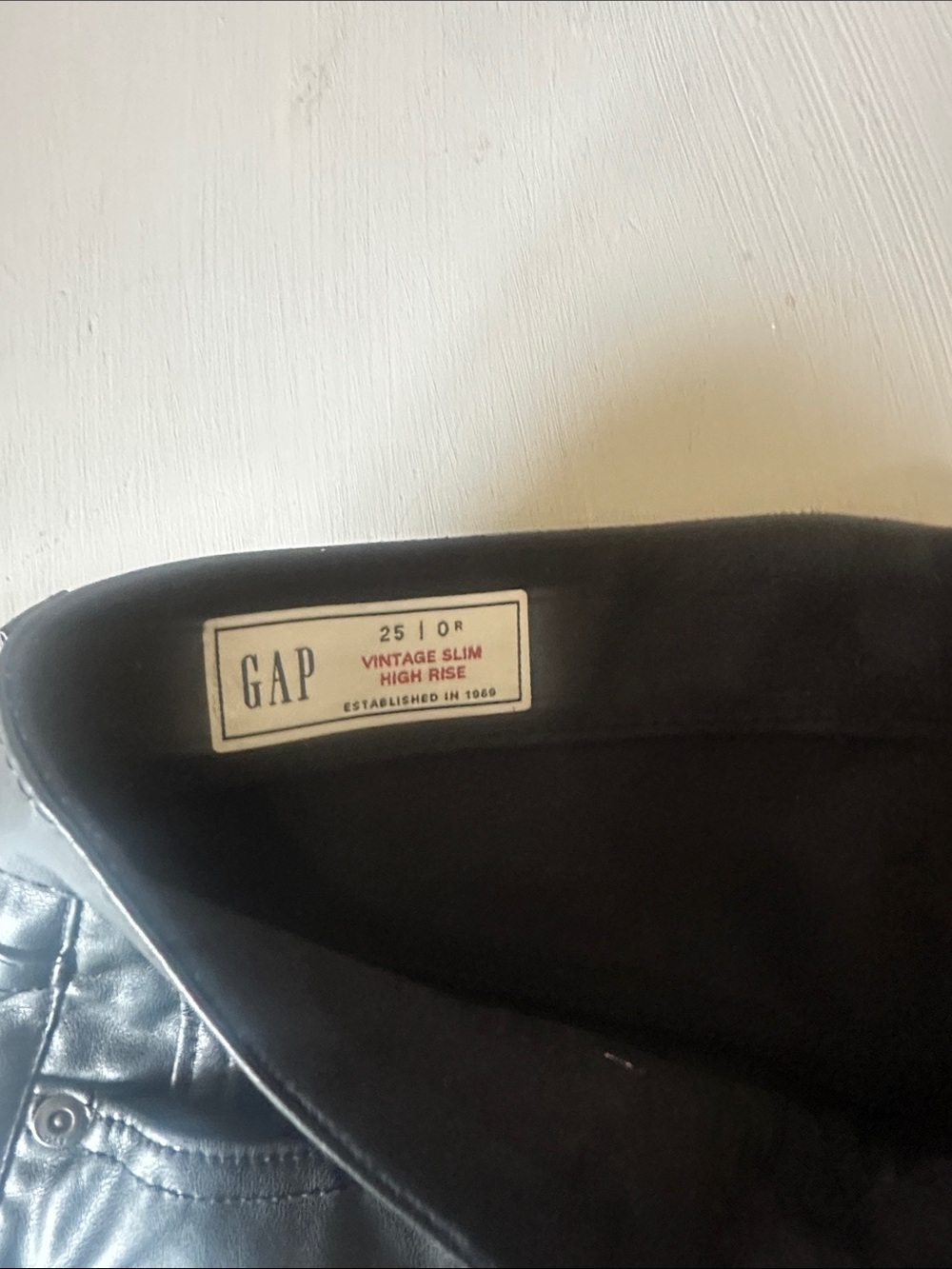 GAP  Black Faux Leather Jeans - Picture 2 of 4